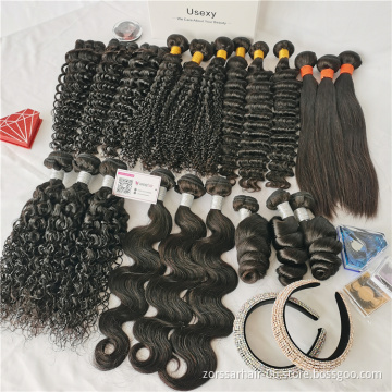 Unprocessed Mink Virgin Human 12A Grade Raw Brazilian Hair Bundles Cuticle Aligned Brazilian Hair Vendor Human Hair Extension
